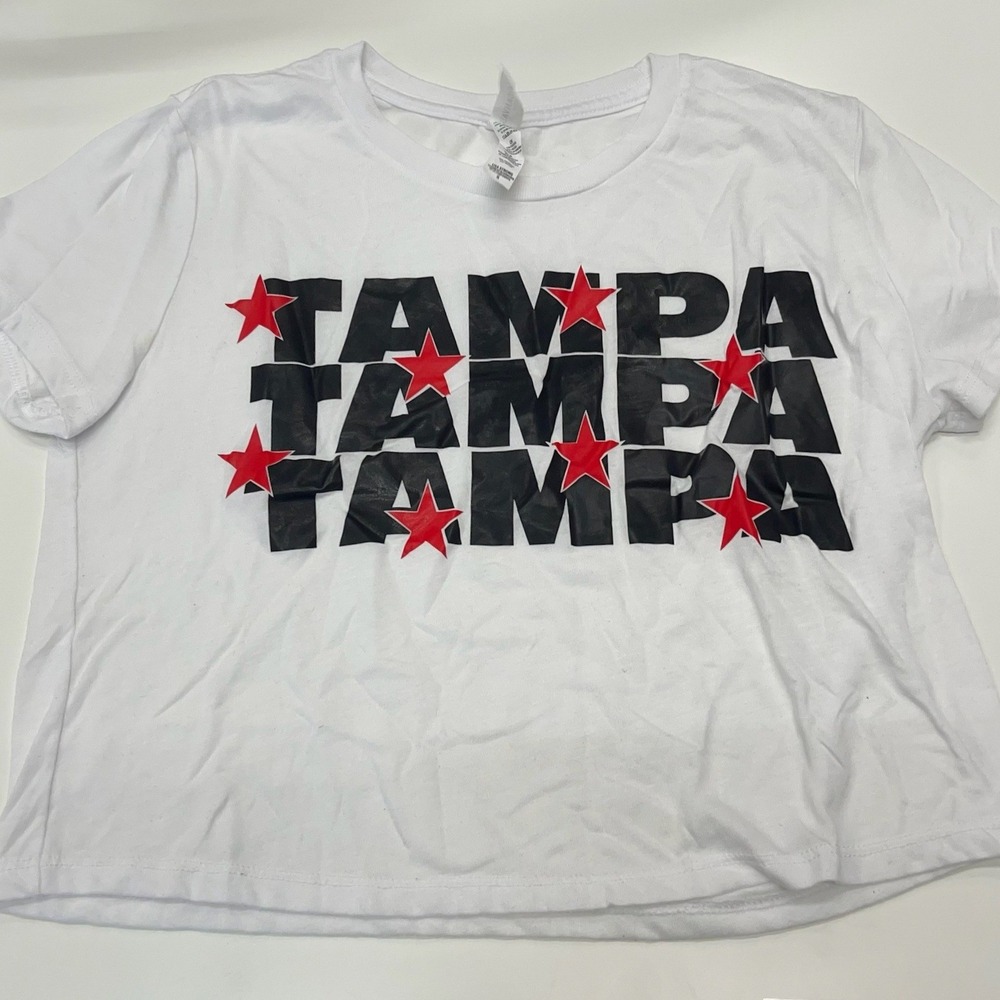 University of Tampa Bella Canvas Florida Graphic Cropped T-Shirt Red Stars Small